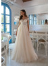 Beaded Floral Lace Glitter Tulle Fairy Wedding Dress